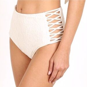 Amuse Society Cream High-Waisted Bikini Bottom